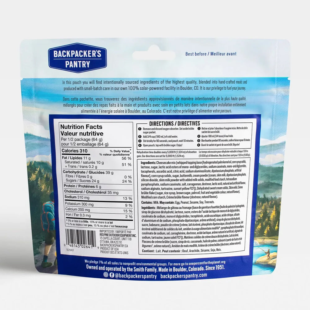 Backpacker's Pantry Crème Brûlée Freezedried Dessert