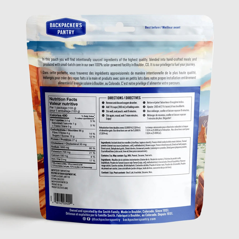 Backpacker's Pantry Drunken Noodles with Chicken Freezedried Meal