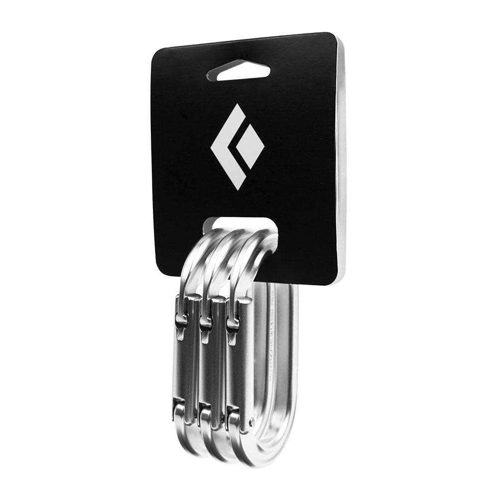 Black Diamond Oval Keylock Carabiner 3-Pack