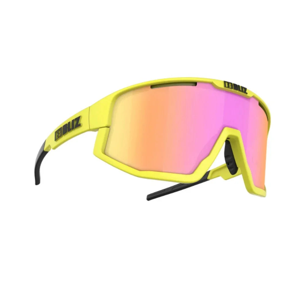 Bliz Fusion Sunglasses / Brown Purple Multi Lens - Matt Neon Yellow