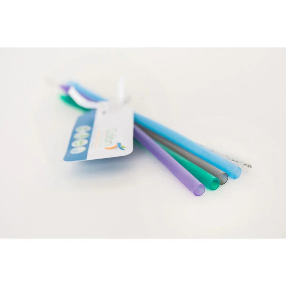 Colibri Reusable Silicone Straws 4-Pack w/ Cleaning Brush