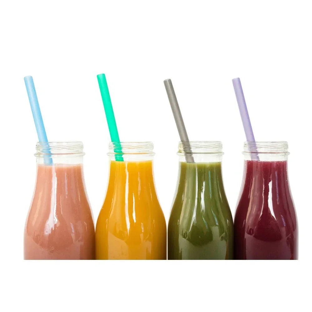 Colibri Reusable Silicone Straws 4-Pack w/ Cleaning Brush