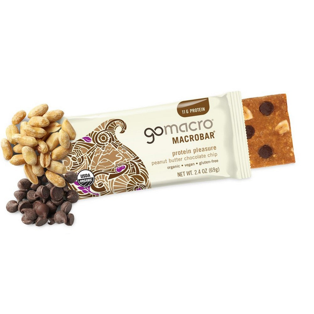 Barre énergétique GoMacro Beurre d'arachide et pépites de chocolat