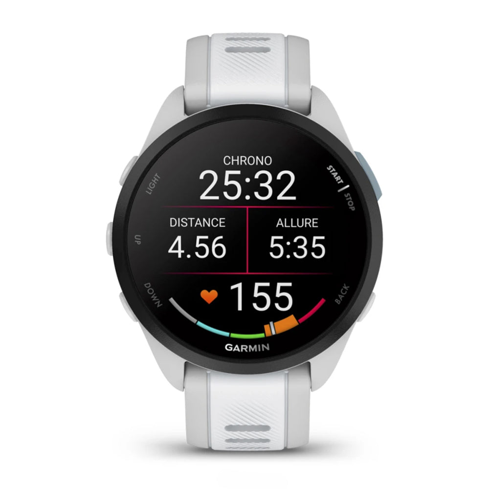 Montre d'entraînement Garmin Forerunner 165 Music – Blanc et gris clair