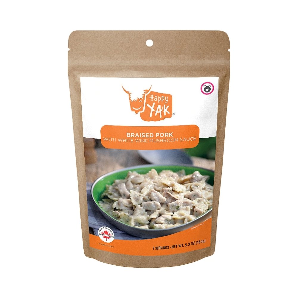 Braised Pork with White Wine Mushroom Sauce - Happy Yak Freeze-Dried Meals