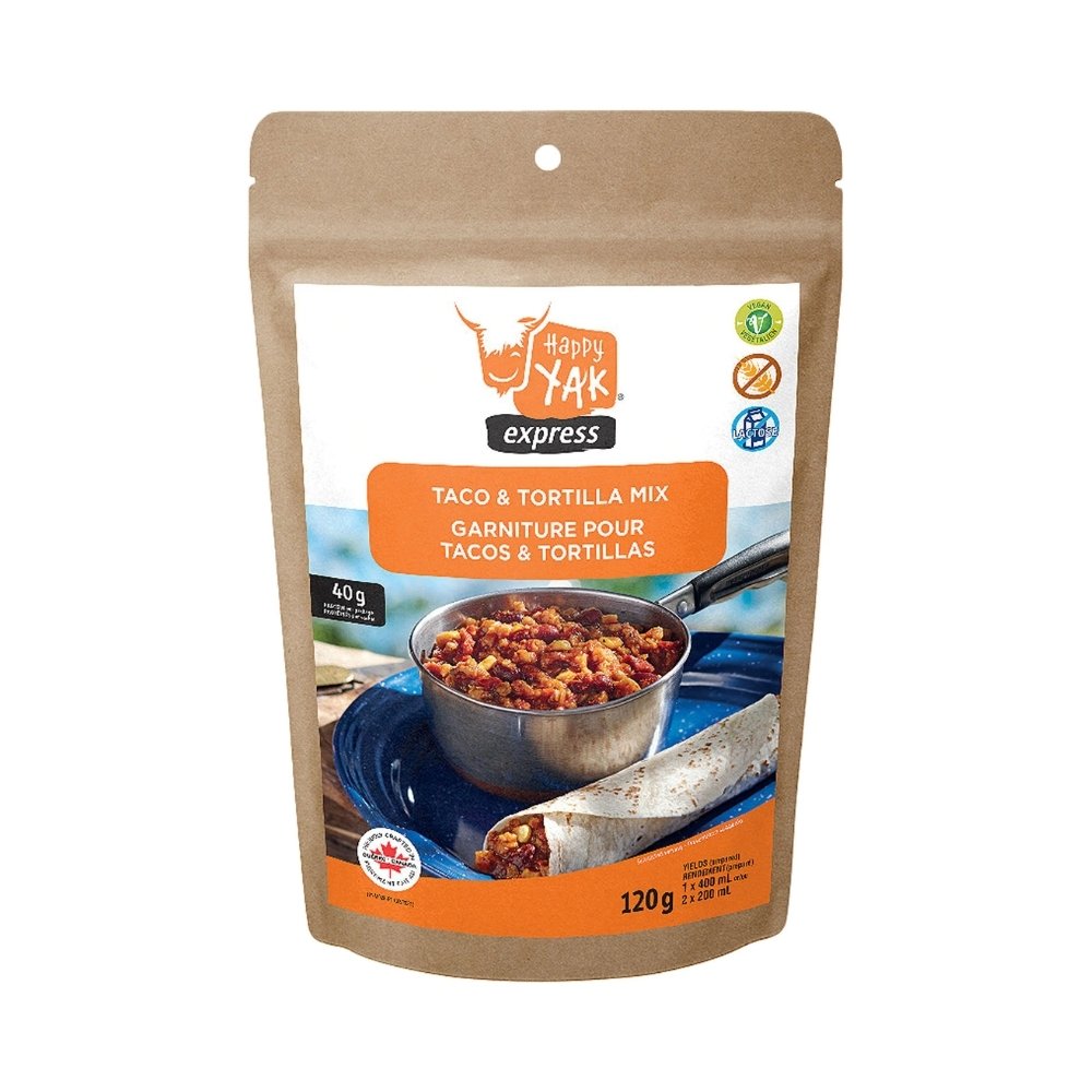 Happy Yak Freeze-Dried Meals - Vegetarian Taco or Tortilla Mix