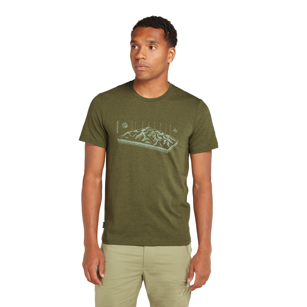 T-shirt Icebreaker Merino Central Classic Alps 3D (hommes)