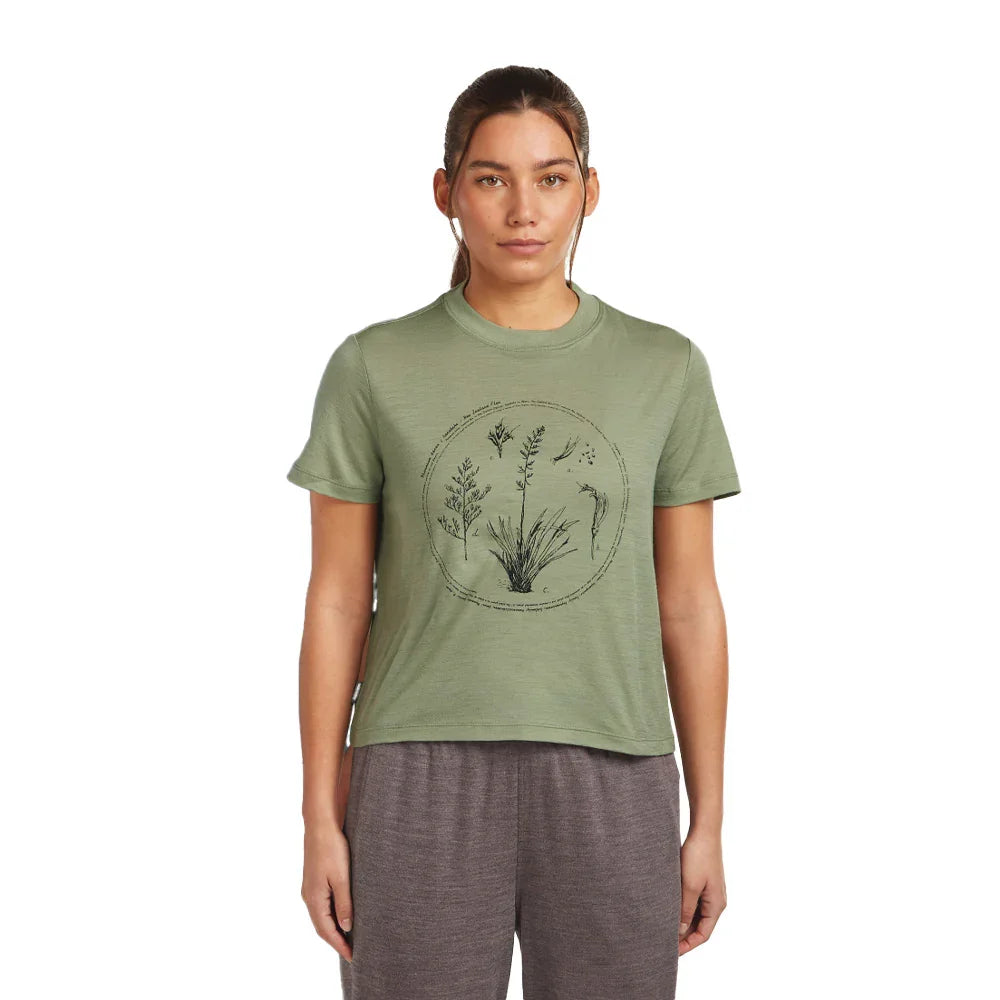 T-shirt Icebreaker Merino 150 Tech Lite Crop Seed Story (femmes)