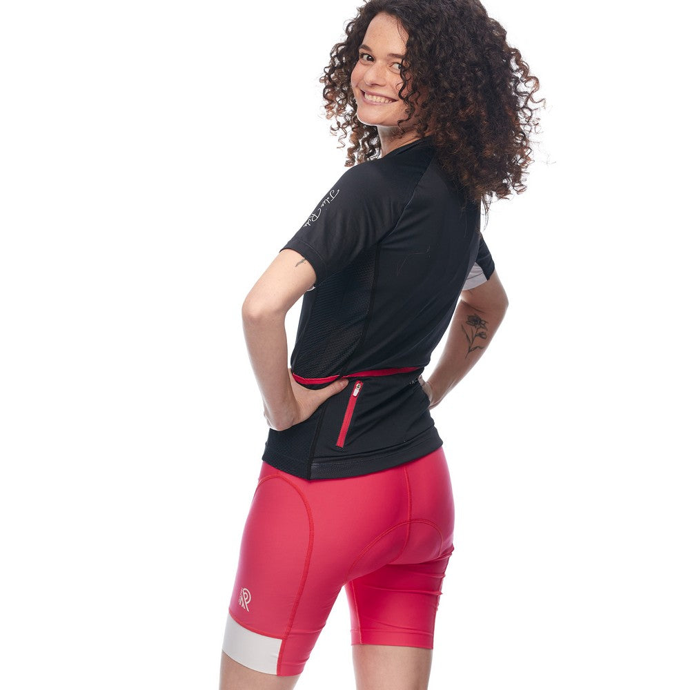 Maillot à manches courtes Jolie Ride Classique Noir (femmes)