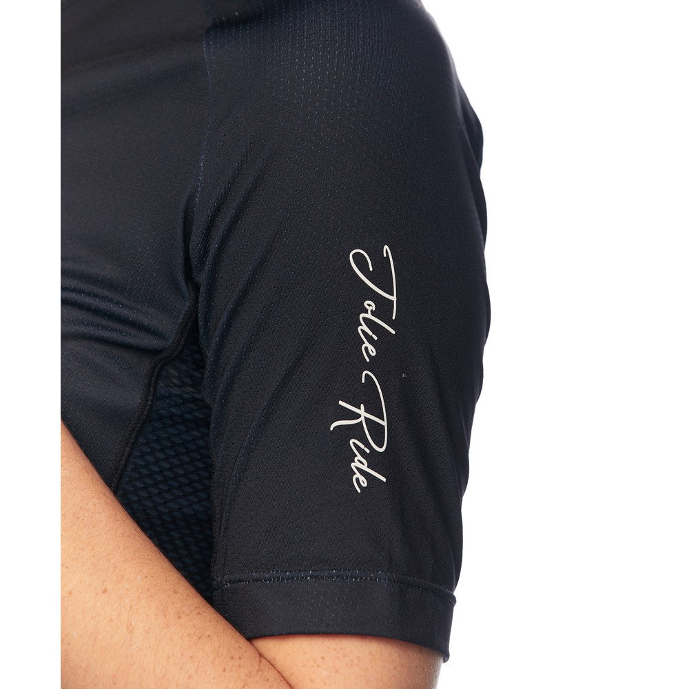 Maillot à manches courtes Jolie Ride Classique Noir (femmes)