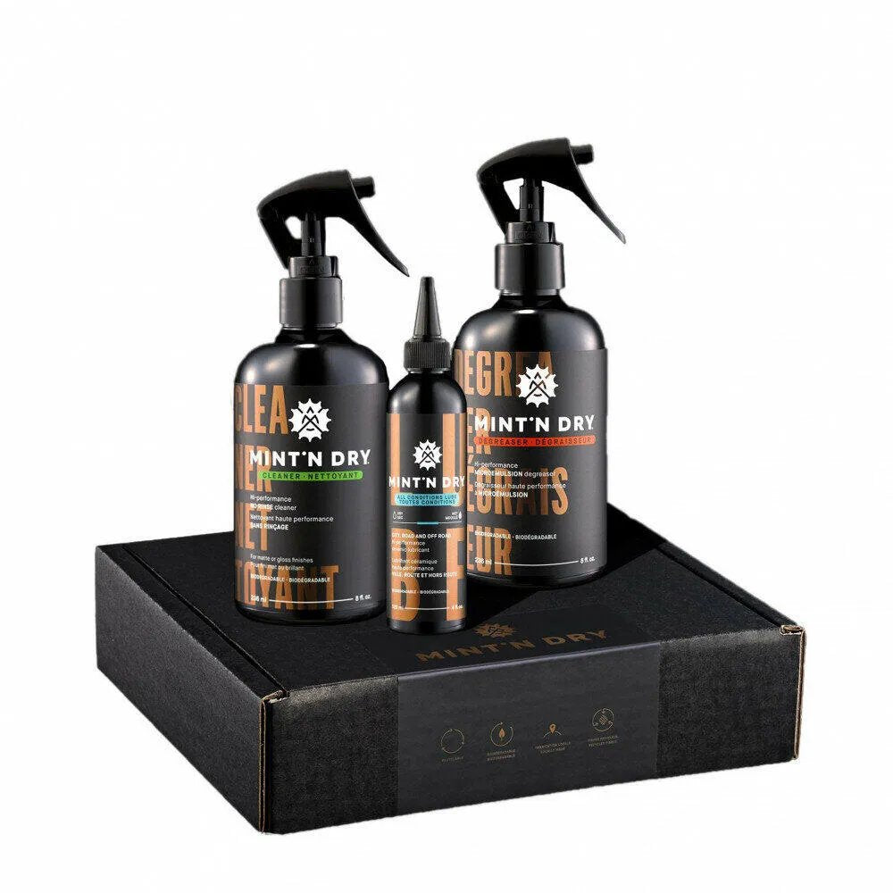 Ensemble de nettoyage de vélo Mint'N Dry Toutes conditions