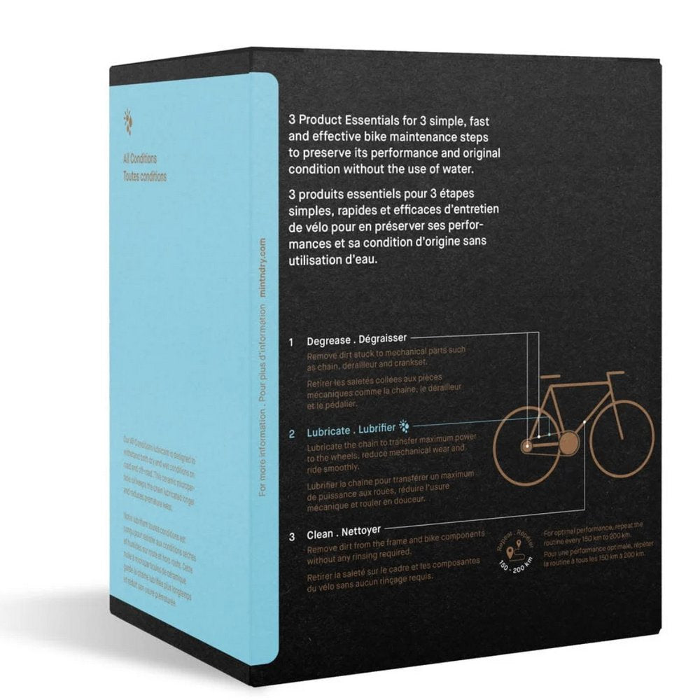 Ensemble de nettoyage de vélo Mint'N Dry Toutes conditions