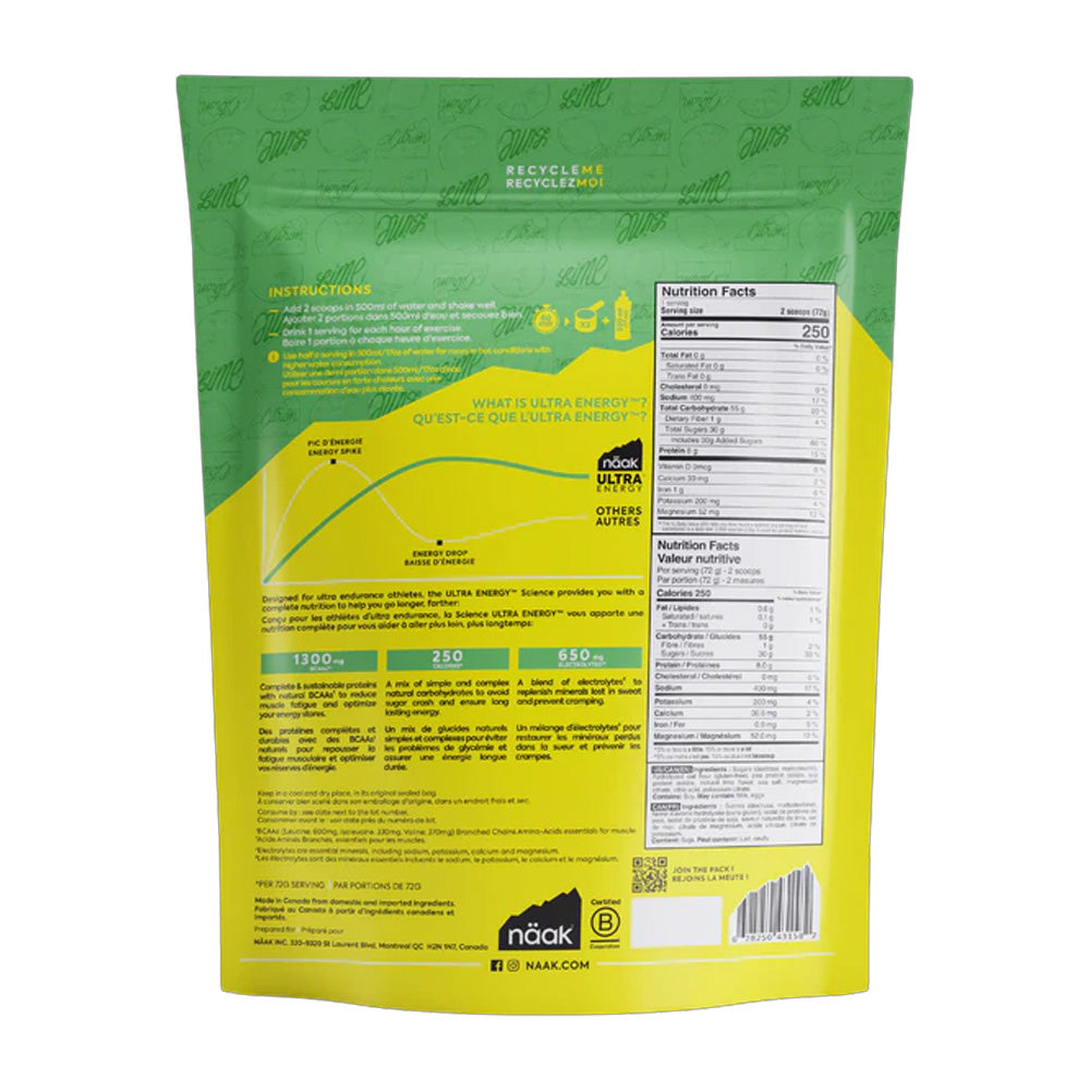 Mélange pour boisson sportive Näak Ultra Energy Lime - 720g