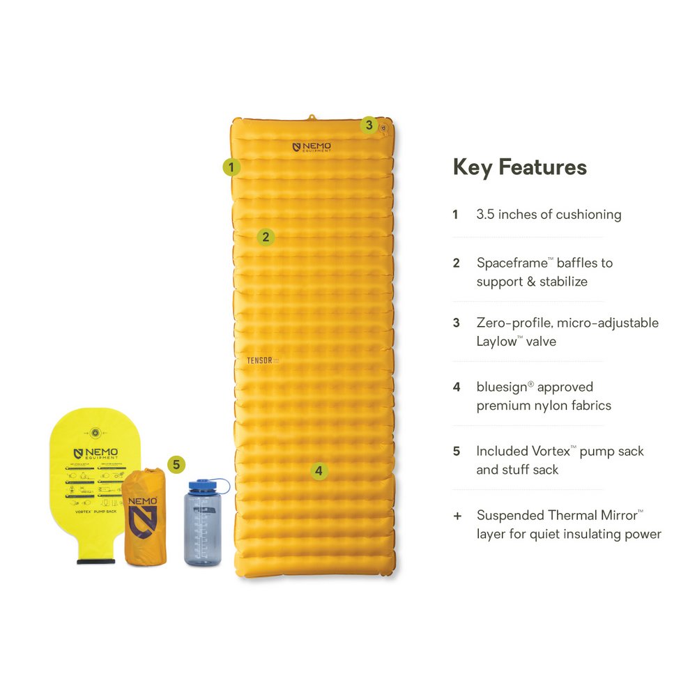 Matelas de sol gonflable isolé Nemo Tensor Trail Ultralight – Régulier large