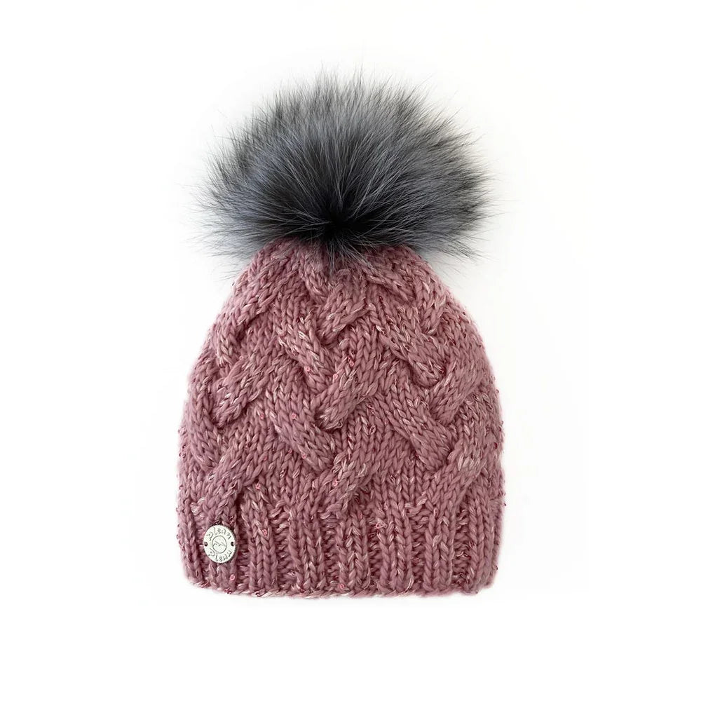 Pleau W's Beanie with Racoon Pompom