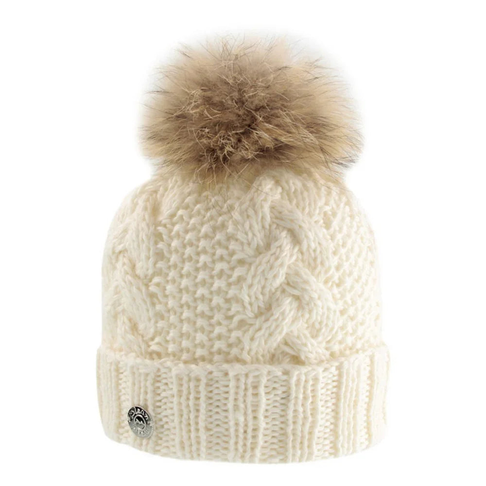 Pleau Fur Pompom Beanie