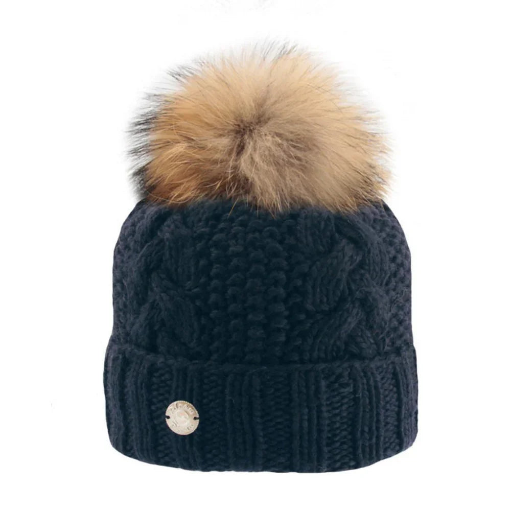 Pleau Fur Pompom Beanie