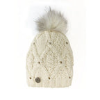 Tuque Pleau avec perles et pompon amovible (femmes)