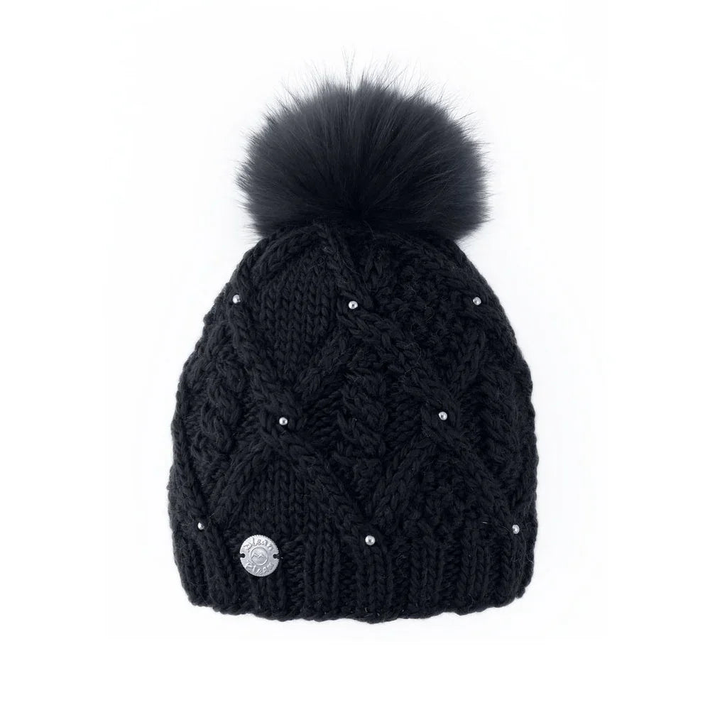 Tuque Pleau avec perles et pompon amovible (femmes)