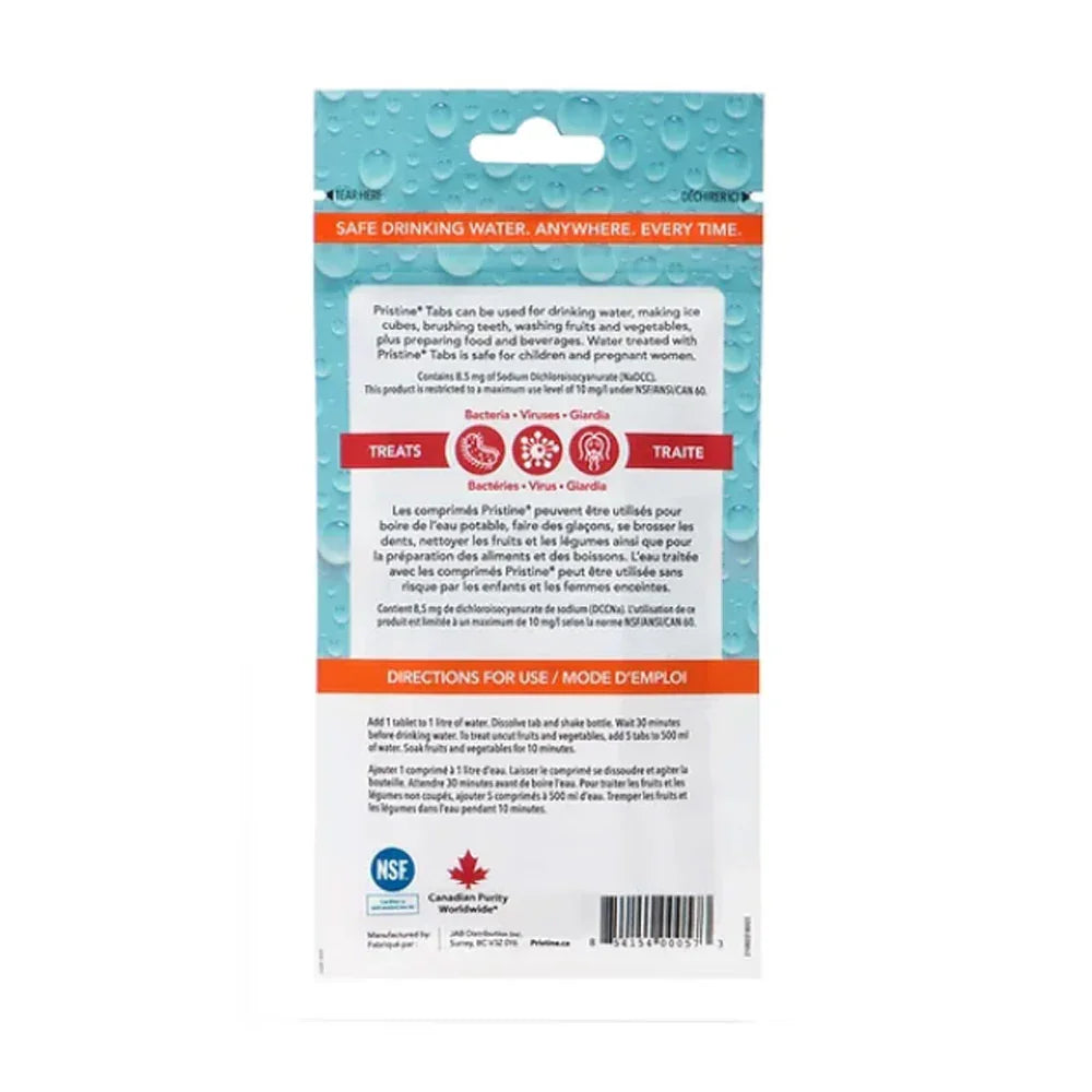 Pristine Water Purification Tablets