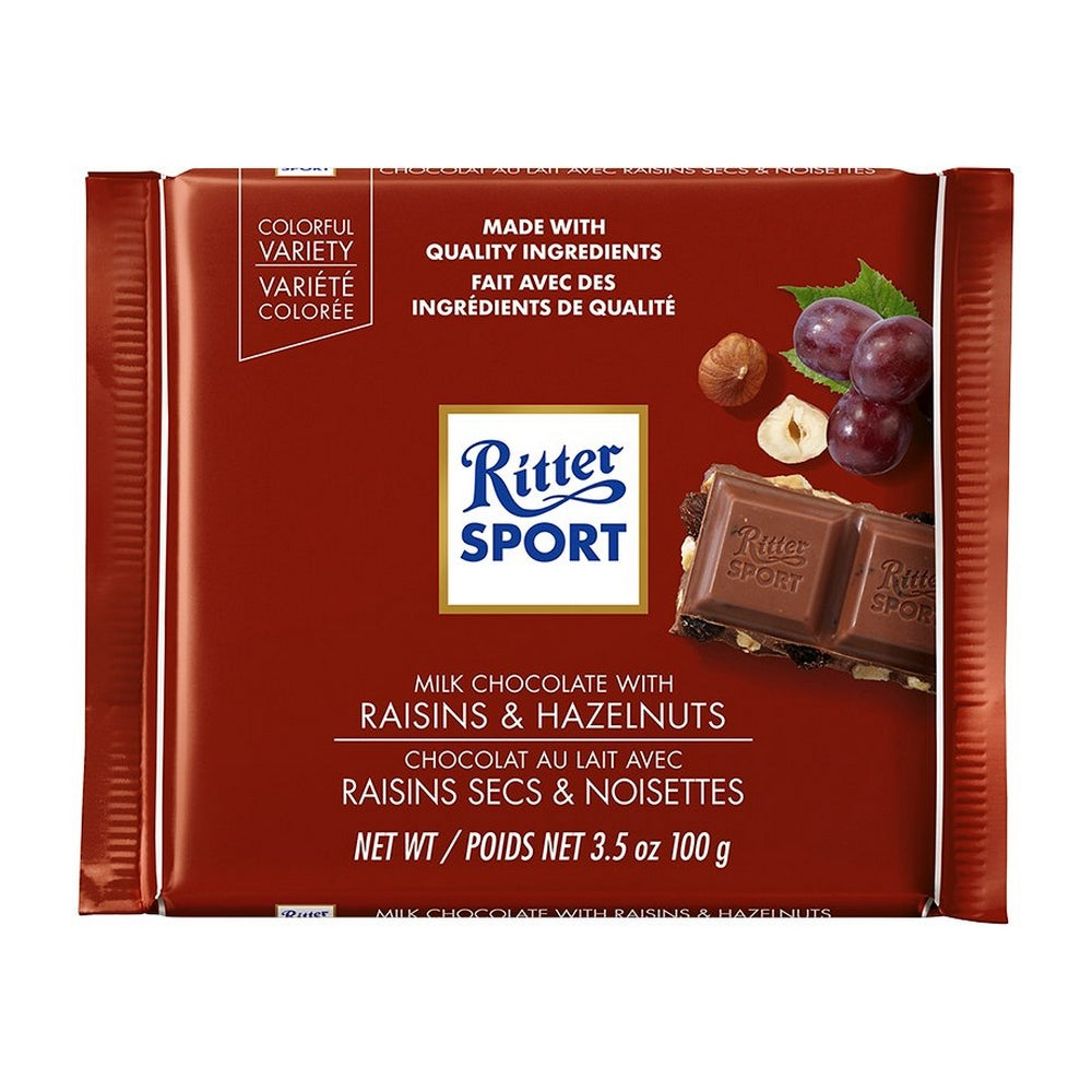 Ritter Sport Raisins Hazelnuts Milk Chocolate Bar