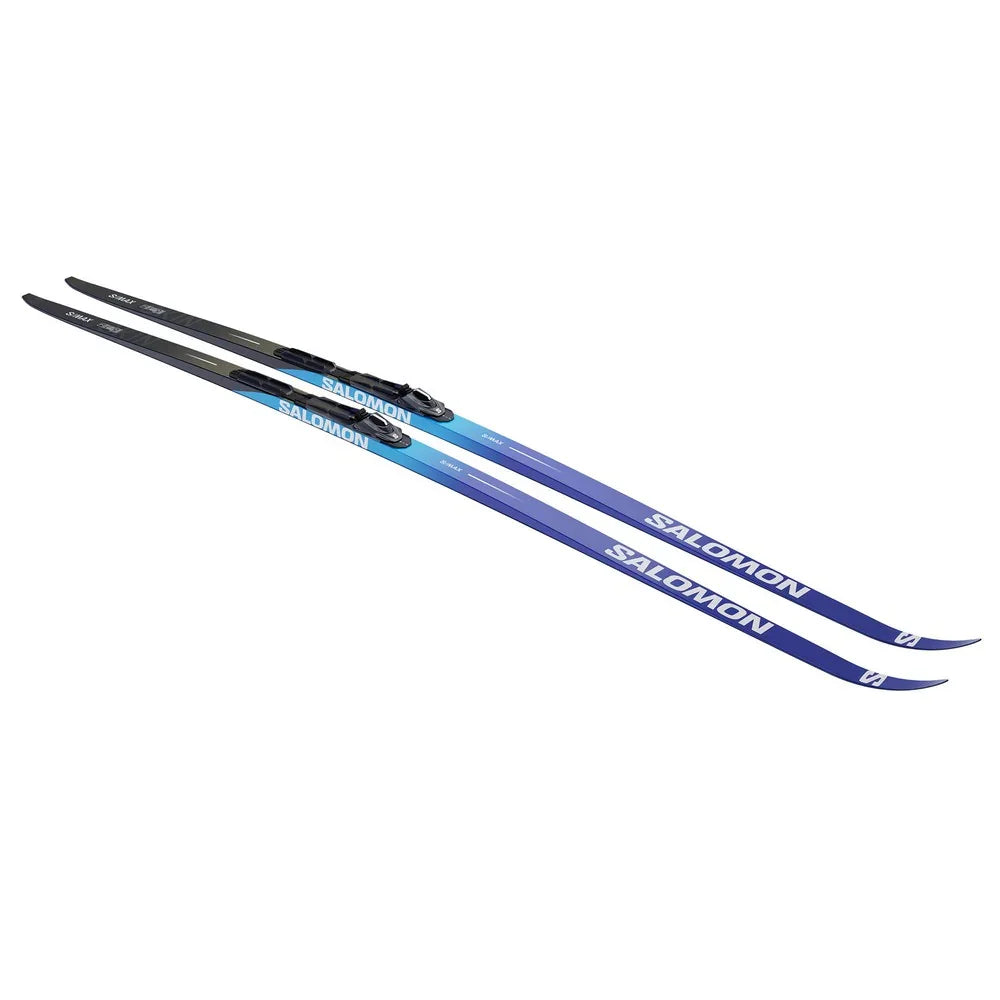 Skis de fond de classique Salomon S/Max eSKIN Medium avec fixations Prolink Shift In Bindings