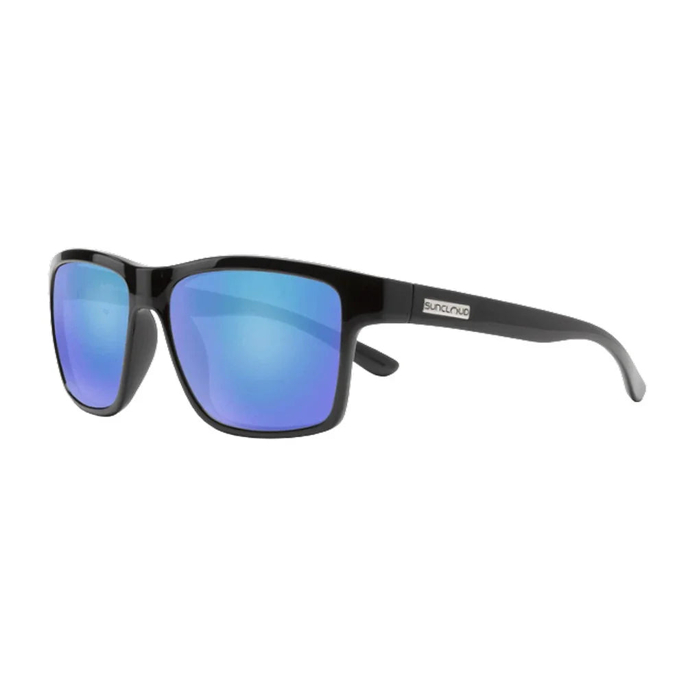 Lunettes de soleil polarisés Suncloud A-Team noires + lentilles Blue Mirror