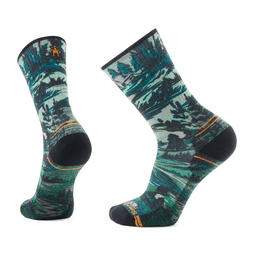 Smartwool M's Hike Light Cushion Campground Print Crew Socks