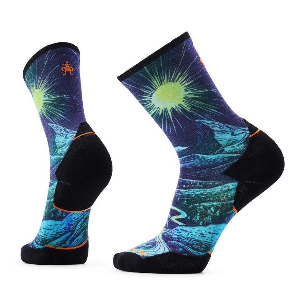 Smartwool M's Trail Run Targeted Cushion Treeline Print Crew Trail Running Socks
