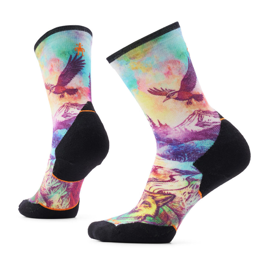 Bas Smartwool Trail Run Targeted Cushion Serene Peak Print Crew (femmes)