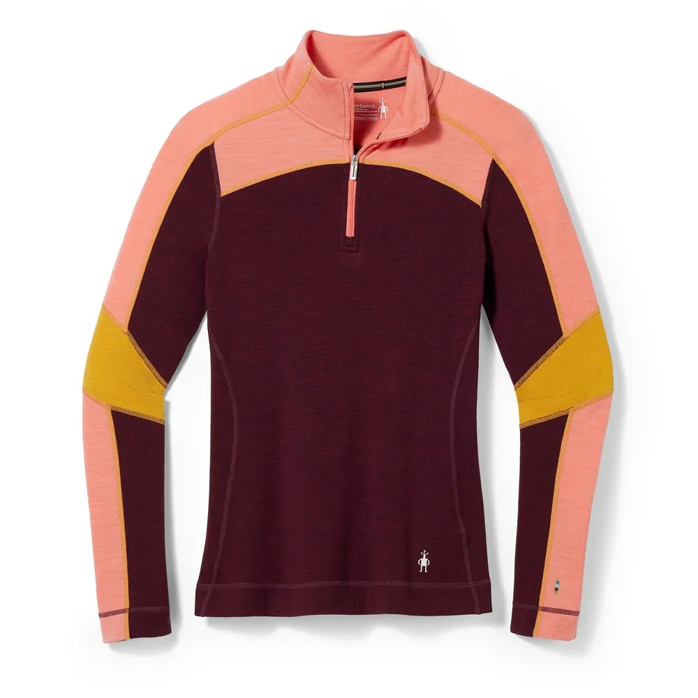 Smartwool W's Thermal Merino Colorblock 1/4 Zip Boxed Base Layer