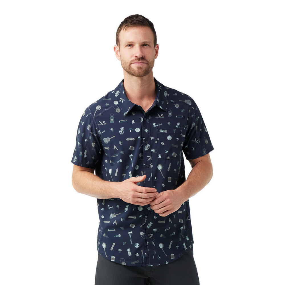 Smartwool M's Printed Button Down Short Sleeve Shirt