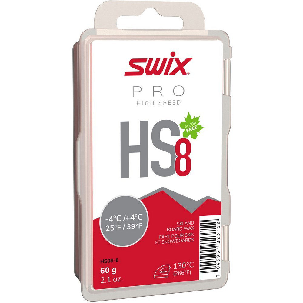Swix HS8 Red -4°C/+4°C Glide Wax - 60g