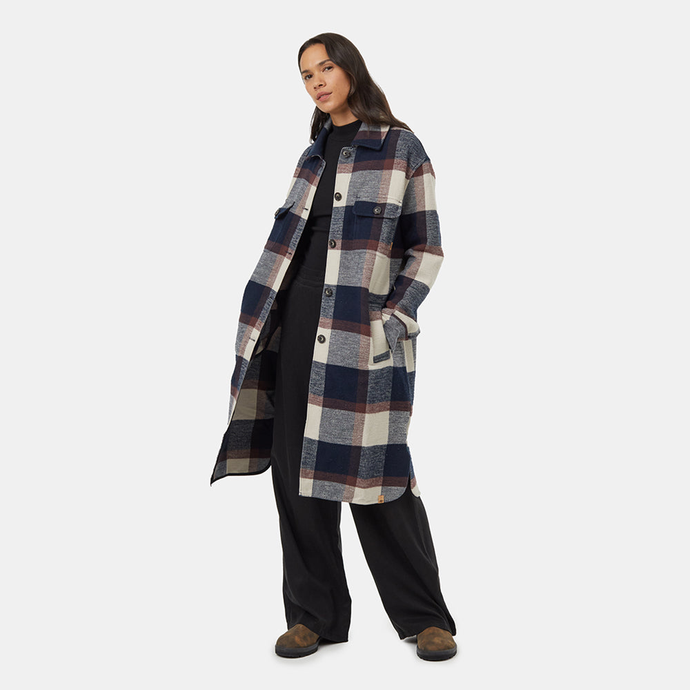 Manteau en flannelle Tentree Heavy Weight Long (femmes)