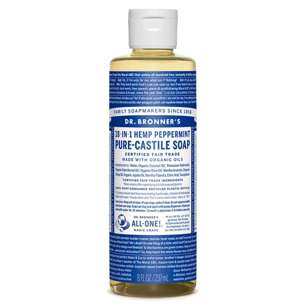 Savon de Castille pur liquide Dr. Bronner's à la menthe poivrée 237 mL