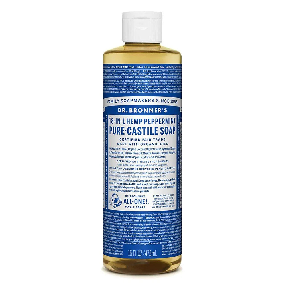 Savon de Castille pur liquide Dr. Bronner's à la menthe poivrée 473 mL