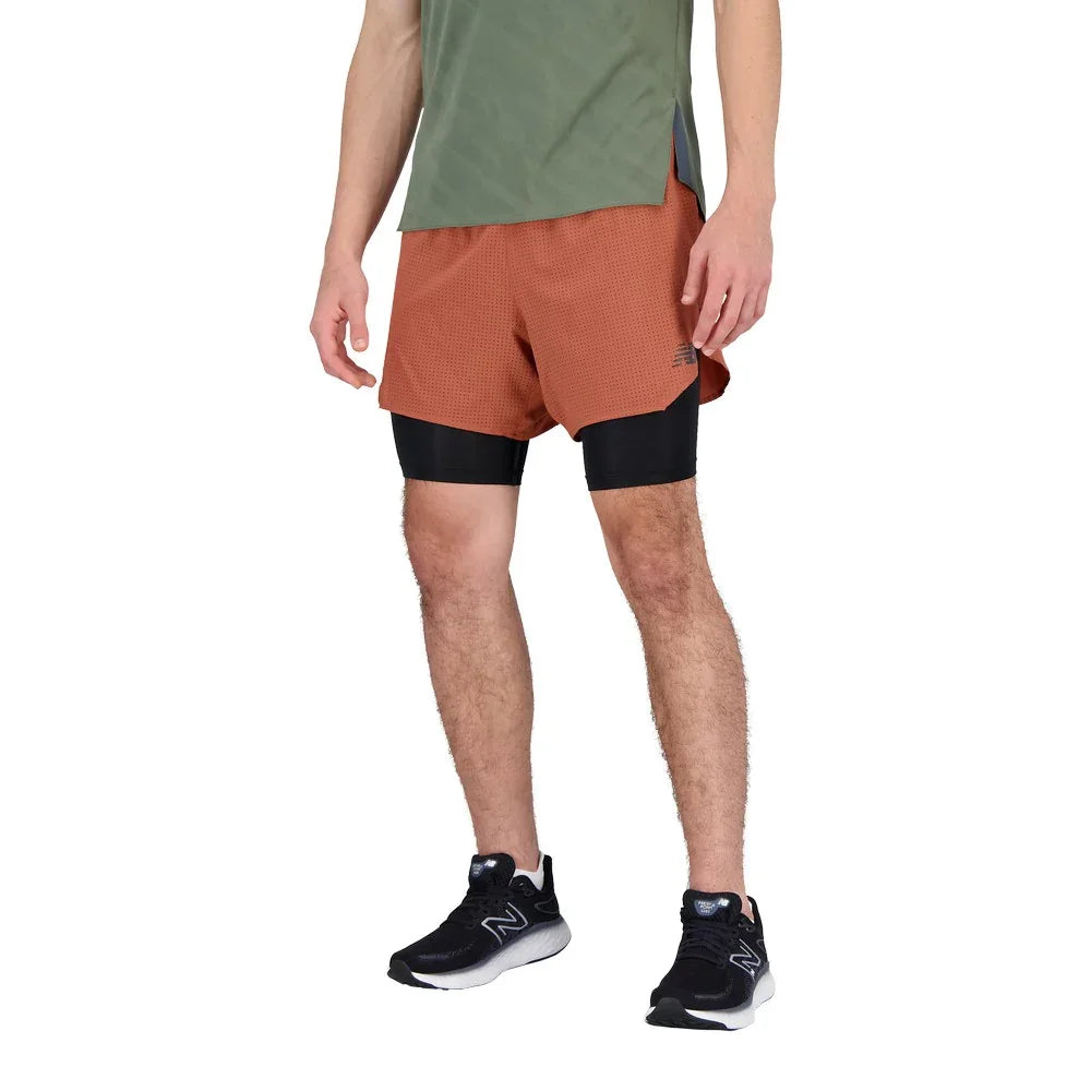 Short 2 en 1 New Balance Q Speed 5 po (hommes)