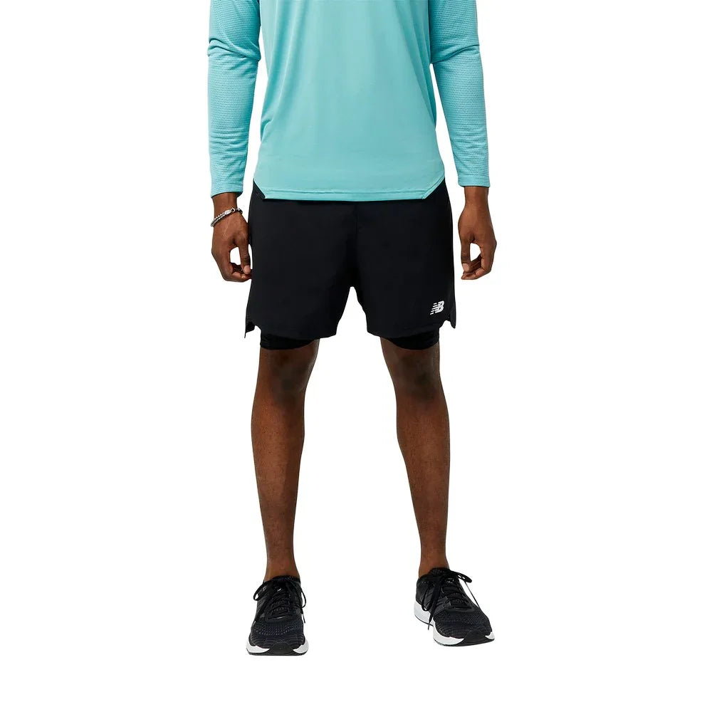 Short 2 en 1 New Balance Accelerate Pacer 5 po (hommes)