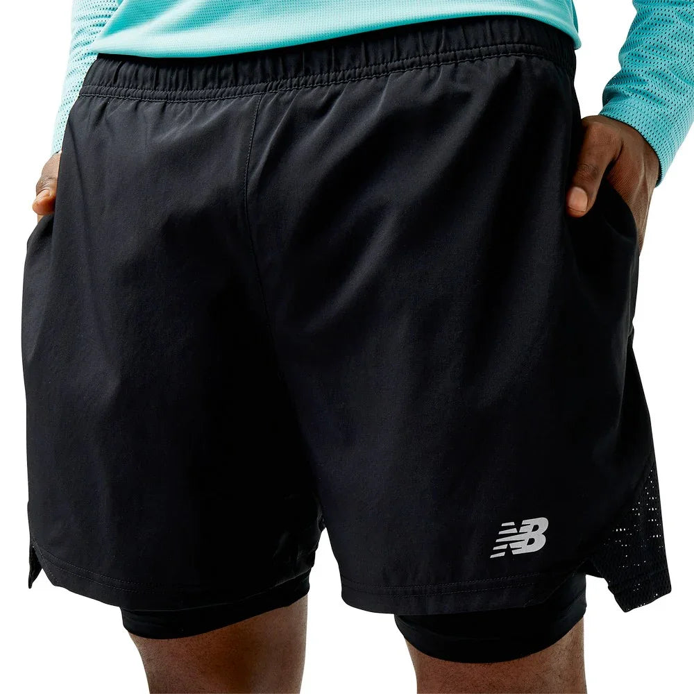 Short 2 en 1 New Balance Accelerate Pacer 5 po (hommes)