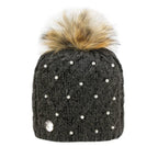 Pleau W's Pearl and Racoon Pompom Beanie